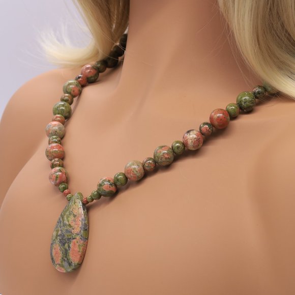 🎉Host Pick🎉 Natural Unakite Necklace 3 Piece Set. - Picture 2 of 7